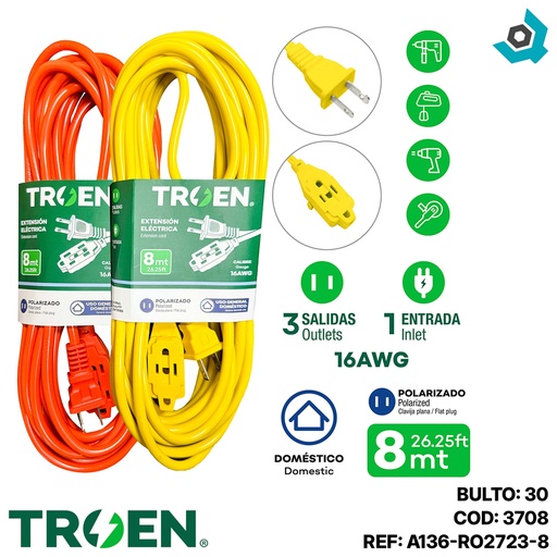 [3708] EXTENSION ELECTRICA 26.2 FT 3 TOMAS TROEN