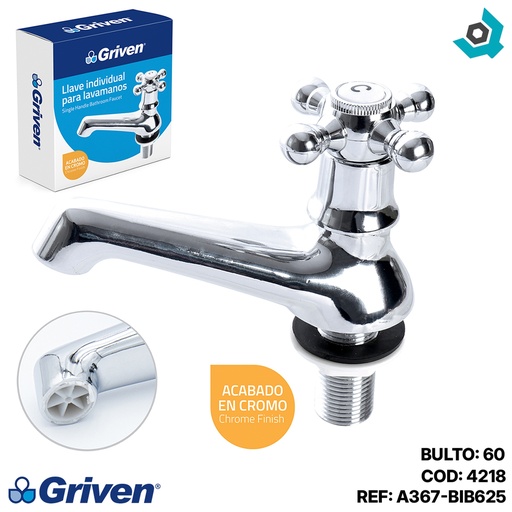 [4218] GRIFERIA PARA LAVAMANOS CROMO PULIDO GRIVEN