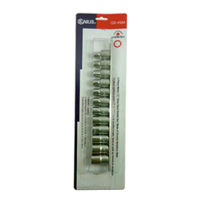 [5440] JUEGO DE DADOS CORTOS 6 PUNTAS METRIC 8MM-19MM - GENIUS