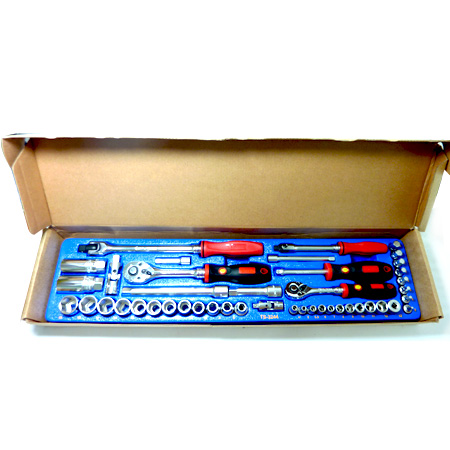 [5536] JUEGO DE 44 PIZAS DADOS CORTOS 1/4 Y 3/8", GENIUS