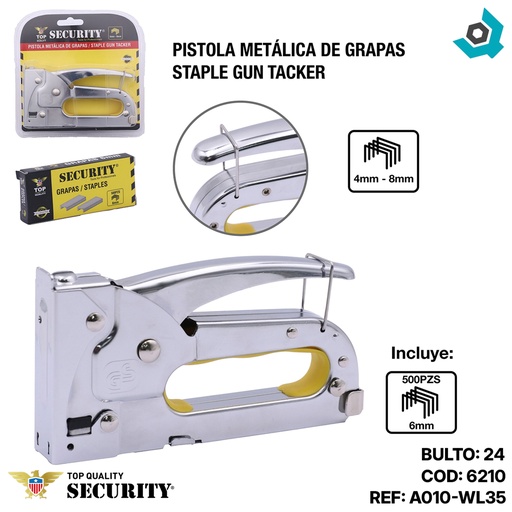 [6210] GRAPADORA ACERO 4MM 8MM SECURITY