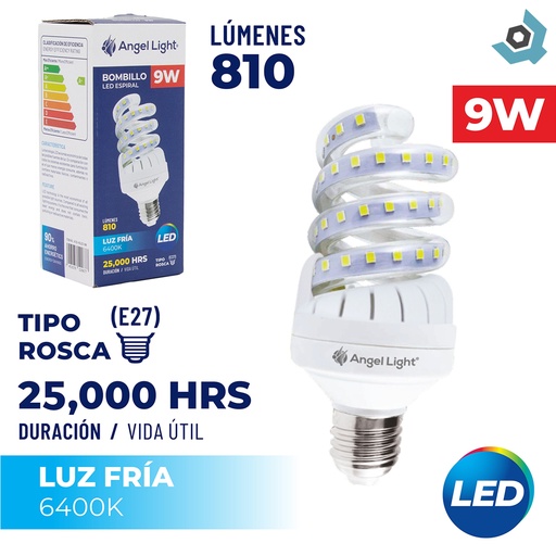 [6433] BOMBILLO LED ESPIRAL 9W ANGEL LIGHT