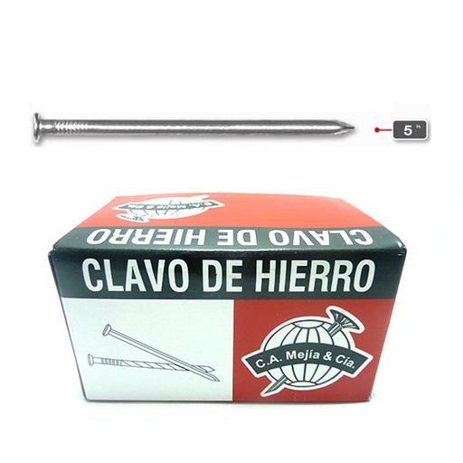 [6476] CLAVO DE HIERRO 5" X 4,88MM CALIBRE 6 (50X500GR) MEJIA
