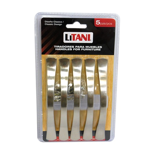 [6491] JUEGO DE TIRADORES 5PZAS 96MM LITANI