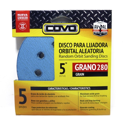 [6587] DISCO PARA LIJADORA ORBITAL ALEATORIA 5" COVO (G280)