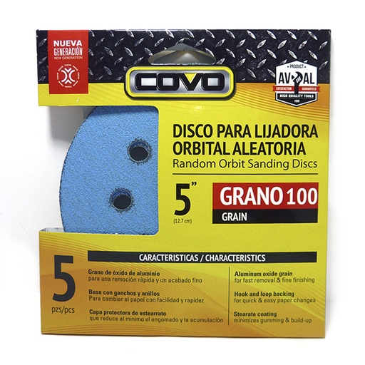 [6589] DISCO PARA LIJADORA ORBITAL ALEATORIA 5" COVO (G100)