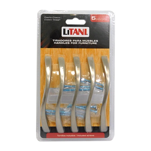 [6736] JUEGO DE TIRADORES 5PZAS 96MM LITANI