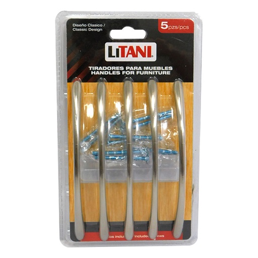 [6750] JUEGO DE TIRADORES 5PZAS 128MM LITANI