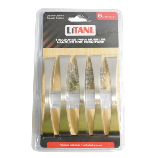 [7097] JUEGO DE TIRADORES 5PZAS 96MM LITANI