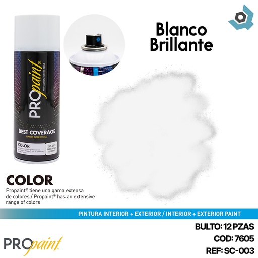 [7605] PINTURA EN SPRAY BLANCO BRILLANTE PRO PAINT