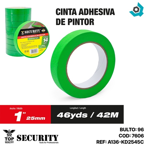 [7606] TIRRO DE COBERTURA PARA PINTAR 25MM X 42M SECURITY
