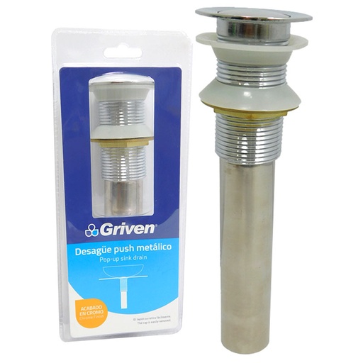 [7613] DESAGUE PARA LAVAMANOS 1 1/4" X 20CM PUSH PEQUENO GRIVEN