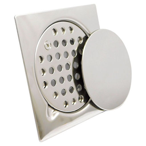 [7618] DESAGUE DE PISO 4" X 4" CON TAPA GRIVEN