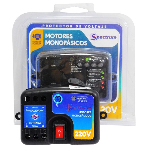 [7645] PROTECTOR DE VOLTAJE 220V PARA MOTORES MONOFASICOS SPECTRUM