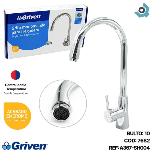 [7682] GRIFERIA PARA FREGADERO MONOMANDO GRIVEN
