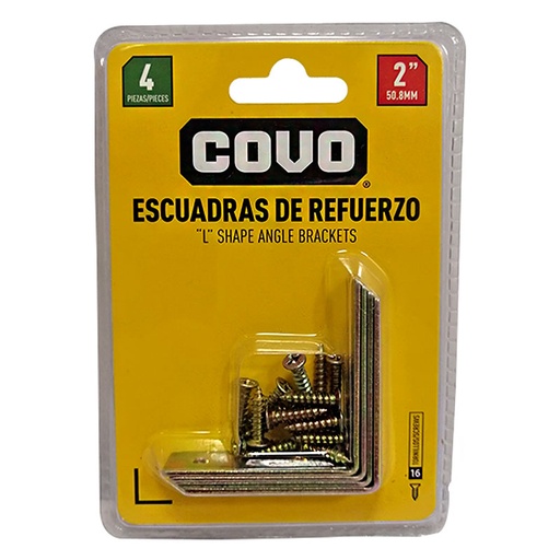 [7763] ANGULO 2" ACERO 4 PZAS COVO