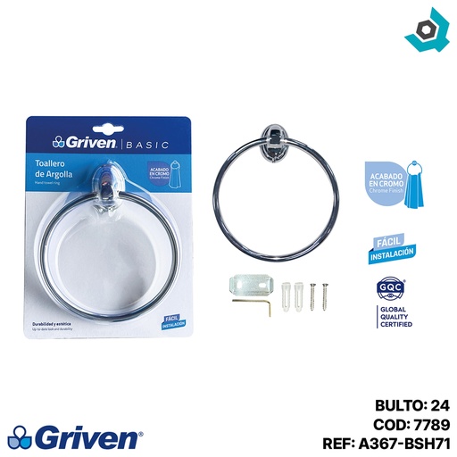 [7789] TOALLERO DE ARGOLLA 6.5" GRIVEN