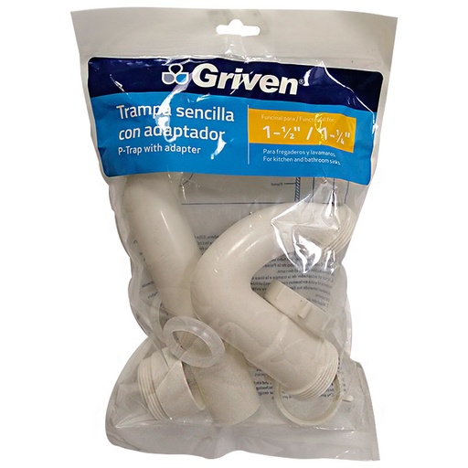 [7799] SIFON PARA FREGADERO O LAVAMANOS 1 1/2" - 1 1/4" GRIVEN
