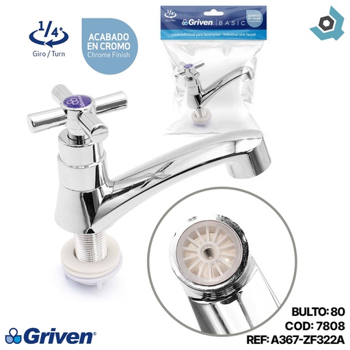 [7808] GRIFERIA PARA LAVAMANOS INDIVIDUAL GRIVEN