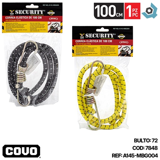 [7848] CUERDA ELASTICA PARA EQUIPAJE 100CM SECURITY