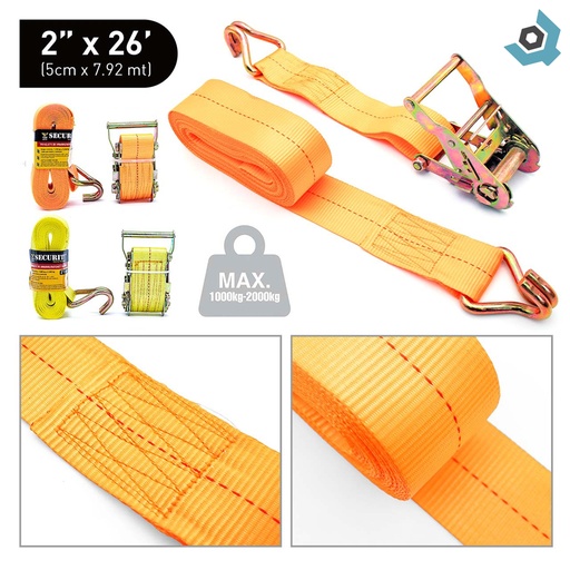 [7849] CORREA DE AMARRE CON TRINQUETE 2" X 26FT SECURITY